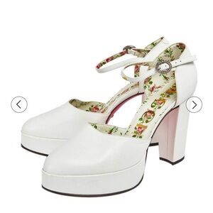 Gucci White Platform Heels